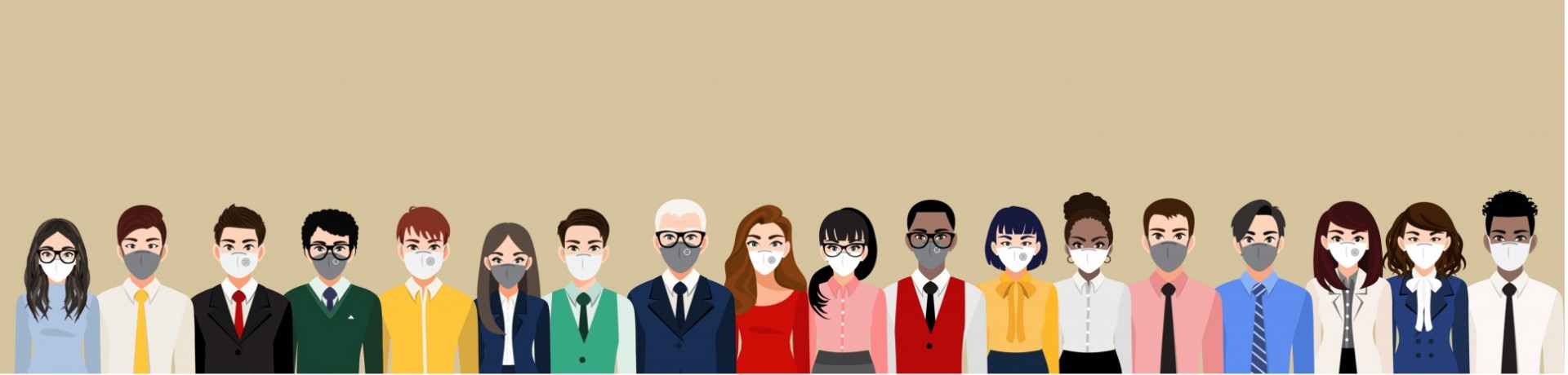 Cartoons in masks. 